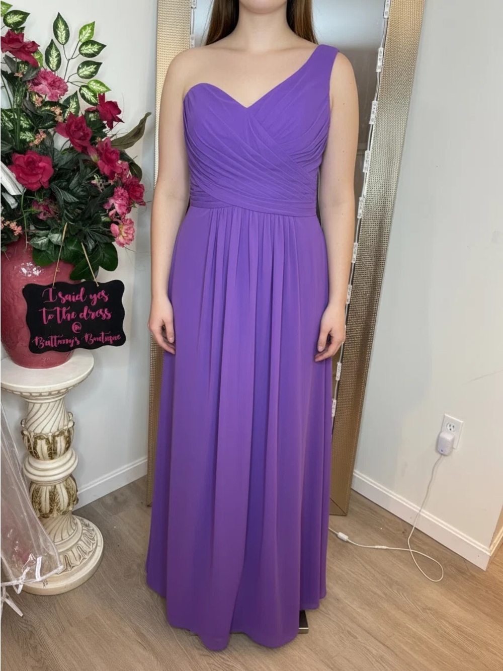 Mary's Bridal One-Shoulder Lavender Purple Gown